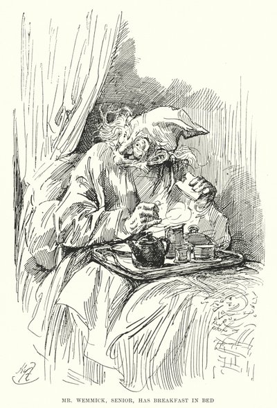 Illustrasjon for store forventninger av Charles Dickens (litho) av Harry Furniss