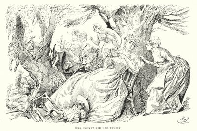 Illustrasjon for store forventninger av Charles Dickens (litho) av Harry Furniss