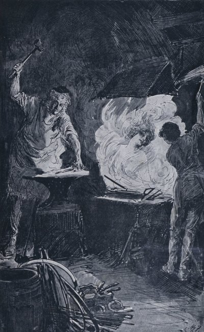 Illustrasjon for store forventninger av Charles Dickens (litho) av Harry Furniss