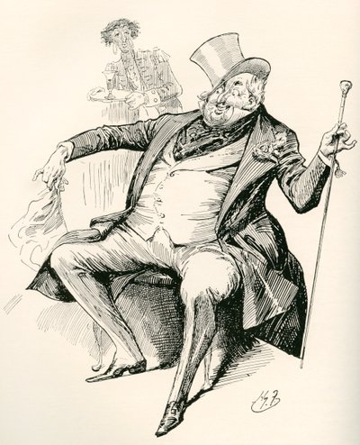 Joey B. Illustrasjon av Harry Furniss for Charles Dickens-romanen Dombey and Son, fra The Testimonial Edition, utgitt 1910. av Harry Furniss
