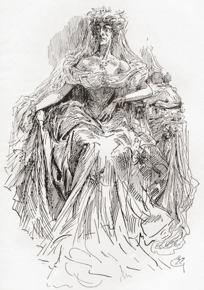 Miss Havisham (gravering) av Harry Furniss