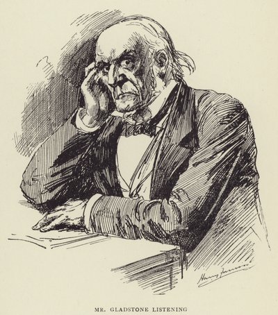 Mr Gladstone lytter av Harry Furniss