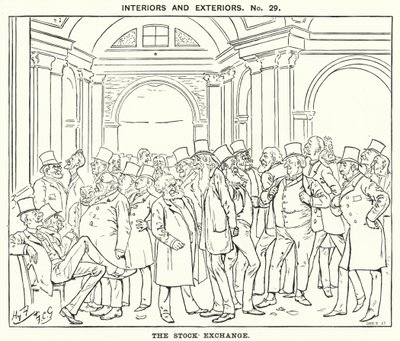 Punch tegneserie: The Stock Exchange (gravering) av Harry Furniss