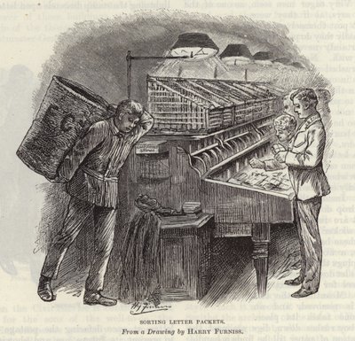 Sortering av brevpakker av Harry Furniss