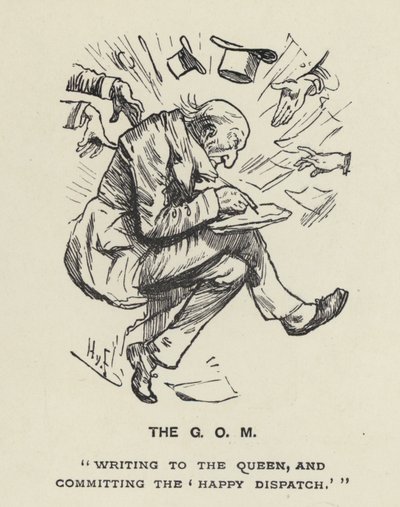 The Grand Old Man - GOM - W E Gladstone (litho) av Harry Furniss