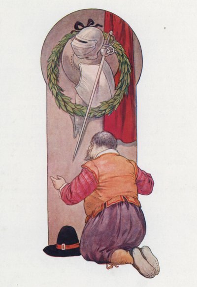 Illustrasjon til Don Quixote (fargelitografi) av Harry George Theaker