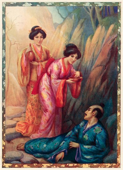 Prinsesseskall og Prinsesse muslingkur Ohkuni (fargelito) av Harry George Theaker
