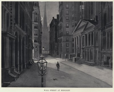 Wall Street ved midnatt (litho) av Harry Grant Dart