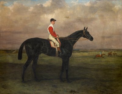 Chippendale-En veddeløpshest med jockey oppe på Newmarket Racecourse, ca. 1874 (olje på lerret) av Harry Hall