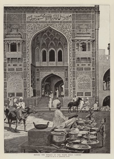 Før moskeen til Wazir Khan, Lahore av Harry Hamilton Johnston