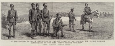 Forstyrrelsene i Sør-Afrika, menn fra livvakten til Mr Osborne, den britiske bosattkommissæren i Zulu Native Reserve Territory av Harry Hamilton Johnston