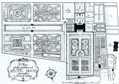 A Plan of the Gardens at Belton House, Lincolnshire, som tidligere eksisterende, ca. 1900 av Harry Inigo Triggs
