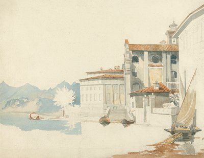 Ved bredden av en italiensk innsjø av Harry John Johnson