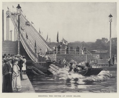 Skyting av renner på Coney Island (litho) av Harry M. Pettit