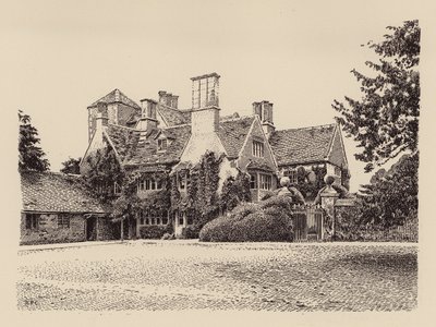Cote House, Bampton, Oxfordshire (farge litho) av Harry Percy Clifford