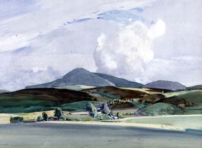 Fjellutsikt (akvarell) av Harry Watson