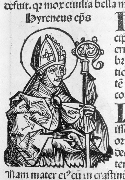 Den hellige Irenaeus-biskop etter Nürnbergkrøniken av Hartmann Schedel av Hartmann Schedel