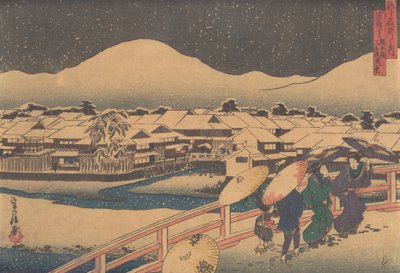 Nattutsikt over Yamato tehus..., midten av 1800-tallet. av Hasegawa Sadanobu