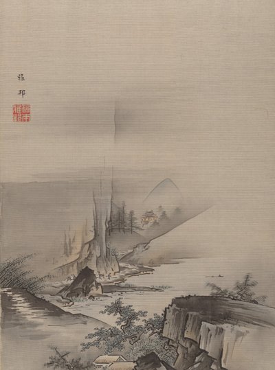 Rapids og Fall of a River. av Hashimoto Gaho