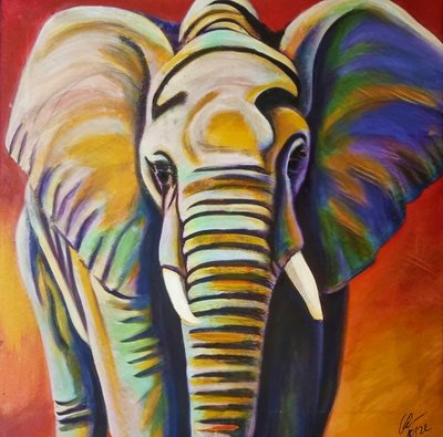 Fargerik elefant av HaskellArt