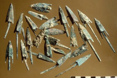 Pilspisser funnet i citadellet i Jerusalem (metall) av Hasmonean