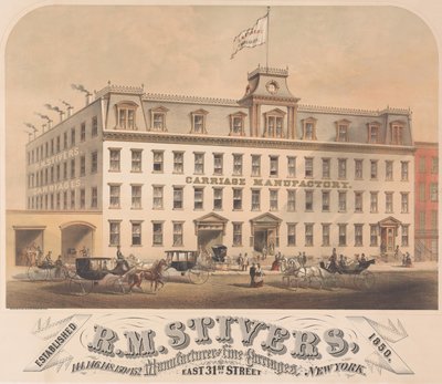 R. M. Stivers, Manufacturers of Fine Carriages, 146-152 East 31st Street, New York, 1872-73. av Hatch and Co.