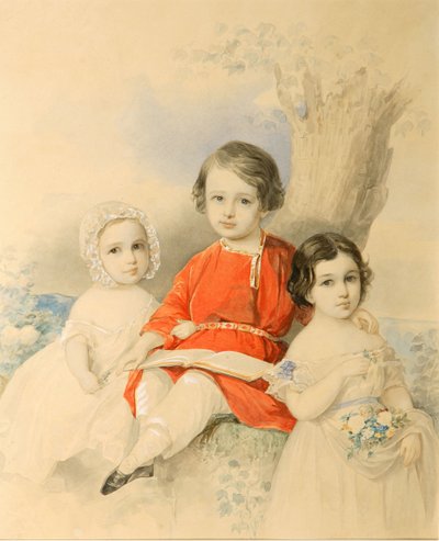 Barn i et landskap, 1840-årene. av Hau