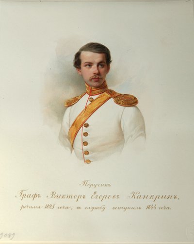 Portrett av grev Viktor Yegorovich Kankrin fra albumet til de keiserlige hestevaktene, 1846-1849 av Hau