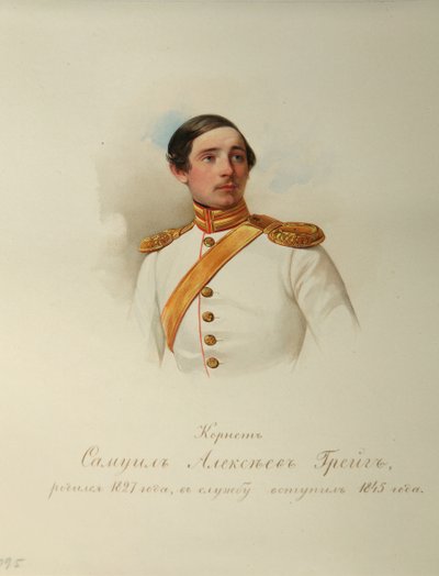Portrett av Samuil Alexeyevich Greig 18271887 Fra albumet til de keiserlige hestevaktene, 1846-1849 av Hau