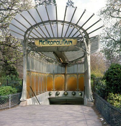 Porte Dauphine, metrostopp, Guimard-arkitektur. av Hector Guimard