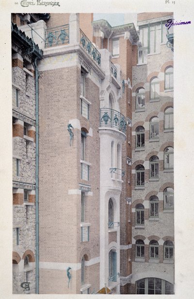 Utsikt over Castel Beranger (1897-1898), bygningen manifestert av arkitekten Hector Guimard (1867-1942). av Hector Guimard