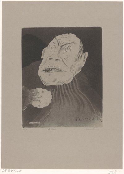 De bruut (original tittel på objekt) Masker (original serietittel på objekt) av Hein von Essen (signed by artist)