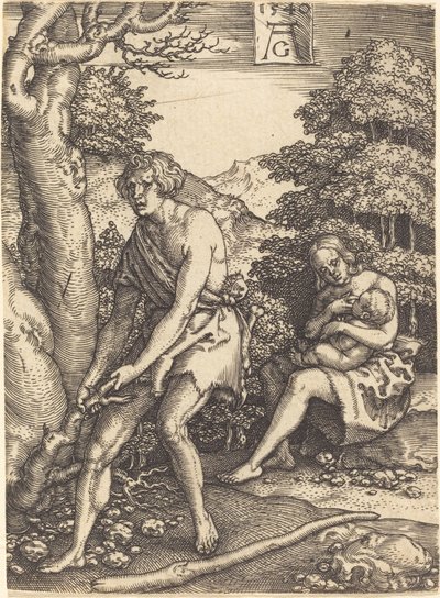 Adam og Eva på jobb av Heinrich Aldegrever