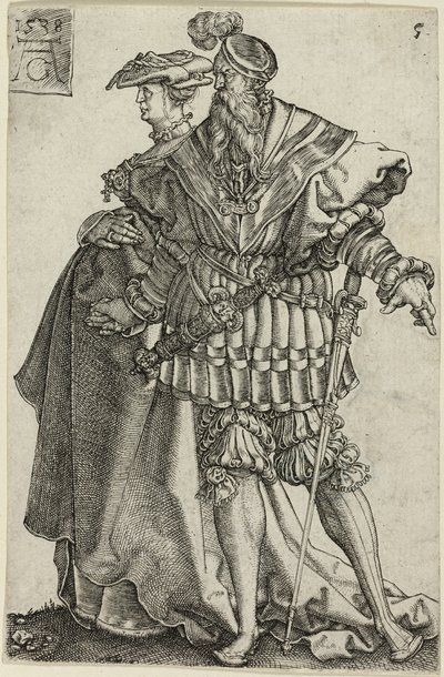 Dansepar, plate fem fra The Large Wedding-Dancers av Heinrich Aldegrever