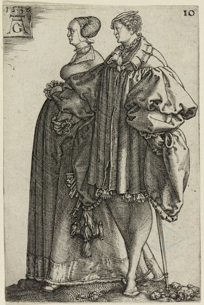 Dansepar, tallerken ti fra The Large Wedding-Dancers av Heinrich Aldegrever