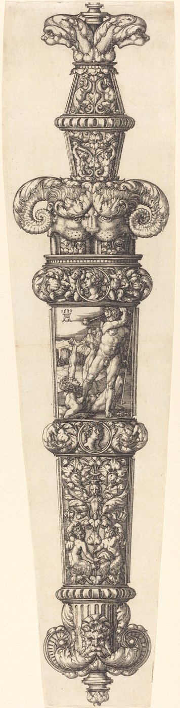 Design for en dolkskjede med Kain og Abel av Heinrich Aldegrever