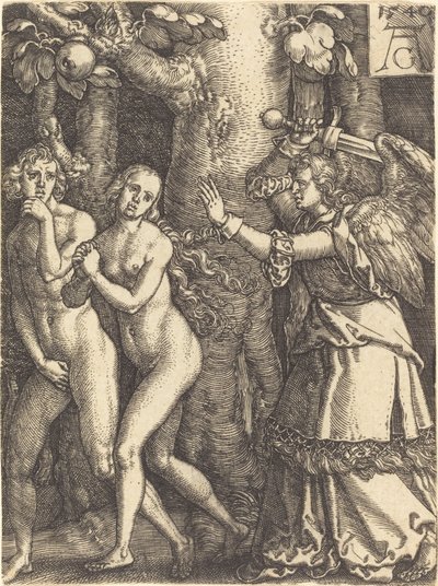 Utvisning fra paradis, 1540. av Heinrich Aldegrever