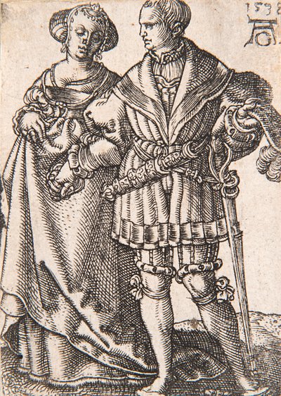 Fra serien The Small Wedding Dancers, 1538. av Heinrich Aldegrever