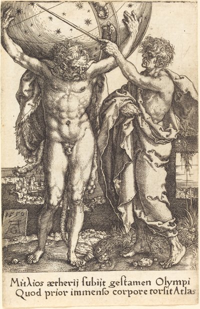 Hercules og Atlas, 1550. av Heinrich Aldegrever