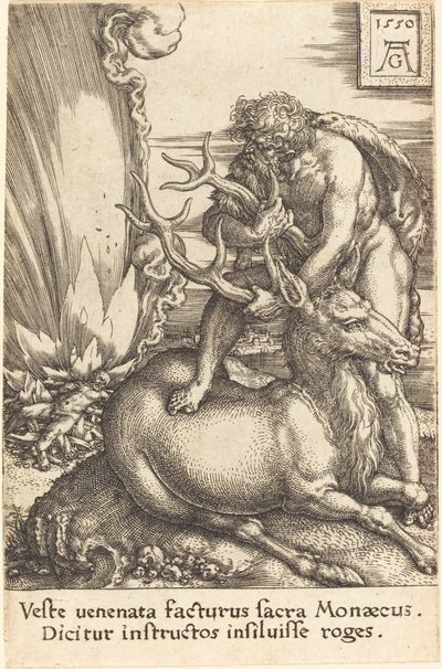 Hercules and the Hind, 1550. av Heinrich Aldegrever