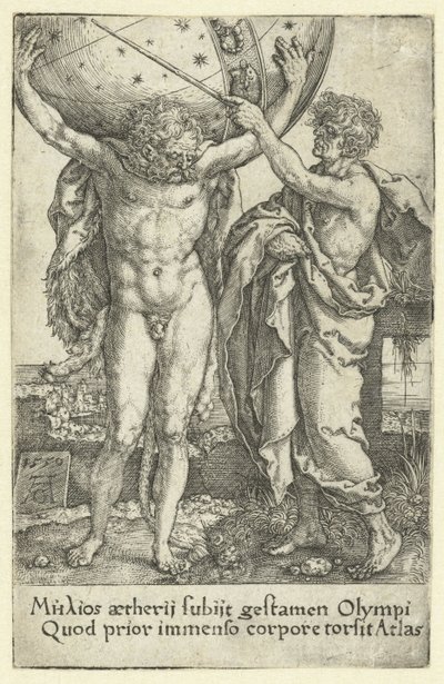 Hercules og Atlas Labours of Hercules (serietittel) av Heinrich Aldegrever