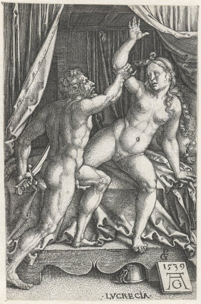 Lucretia og Sextus Tarquinius Lucrecia (tittel på objekt) av Heinrich Aldegrever