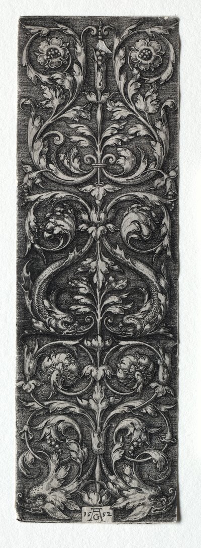 Ornamentdesign med fisker av Heinrich Aldegrever