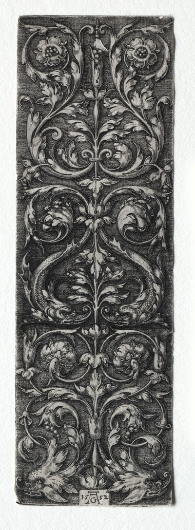 Ornamentdesign med fisker, 1552. av Heinrich Aldegrever