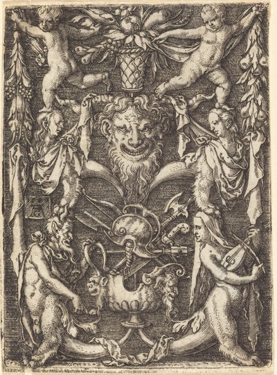 Ornament med maske av Heinrich Aldegrever