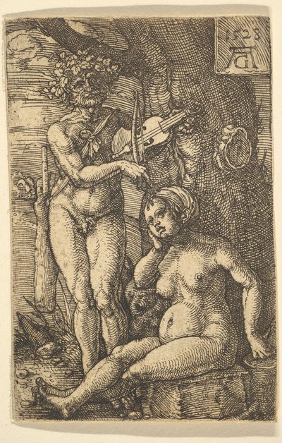 Orfeus og Eurydike, 1528. av Heinrich Aldegrever