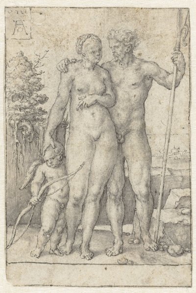 Paris, Oenone og Cupid av Heinrich Aldegrever