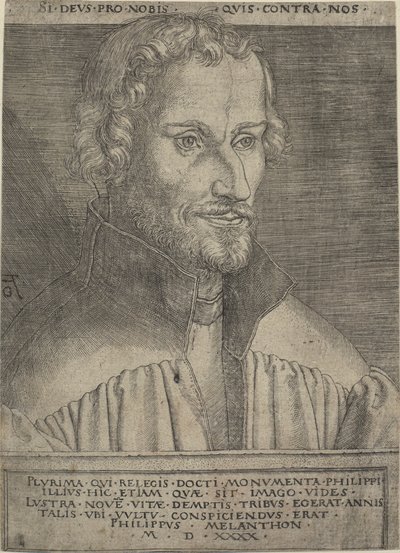 Portrett av Philipp Melanchthon av Heinrich Aldegrever