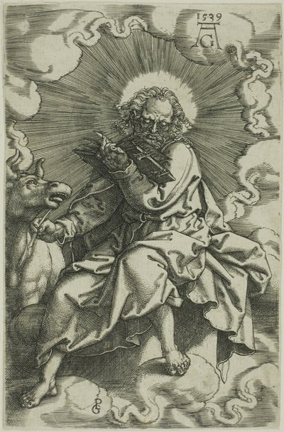 St. Luke, fra De fire evangelistene av Heinrich Aldegrever