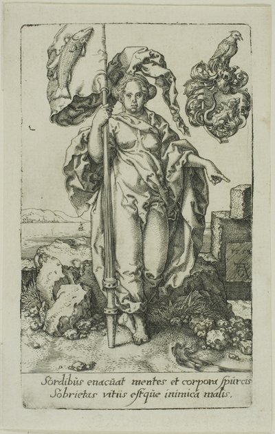Måtehold, fra dydene av Heinrich Aldegrever